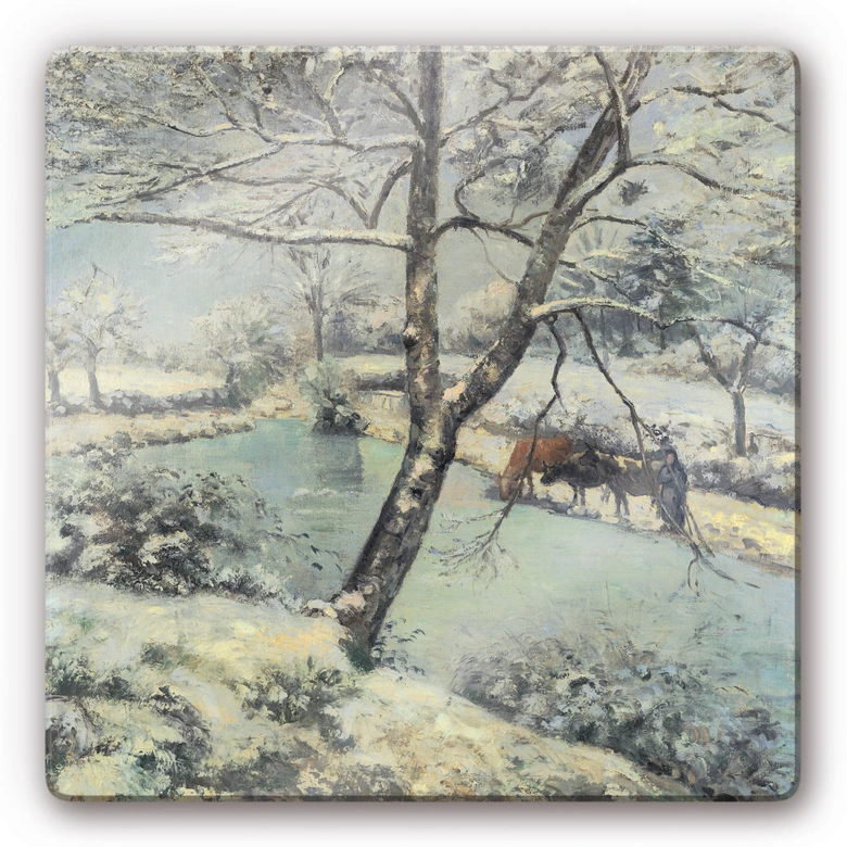 Glasbild Pissarro - Winterlandschaft bei Mont-Foucault 