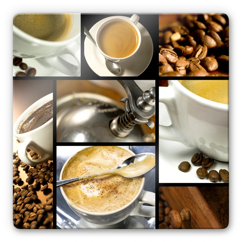 Glasbild Kaffee Vielfalt 