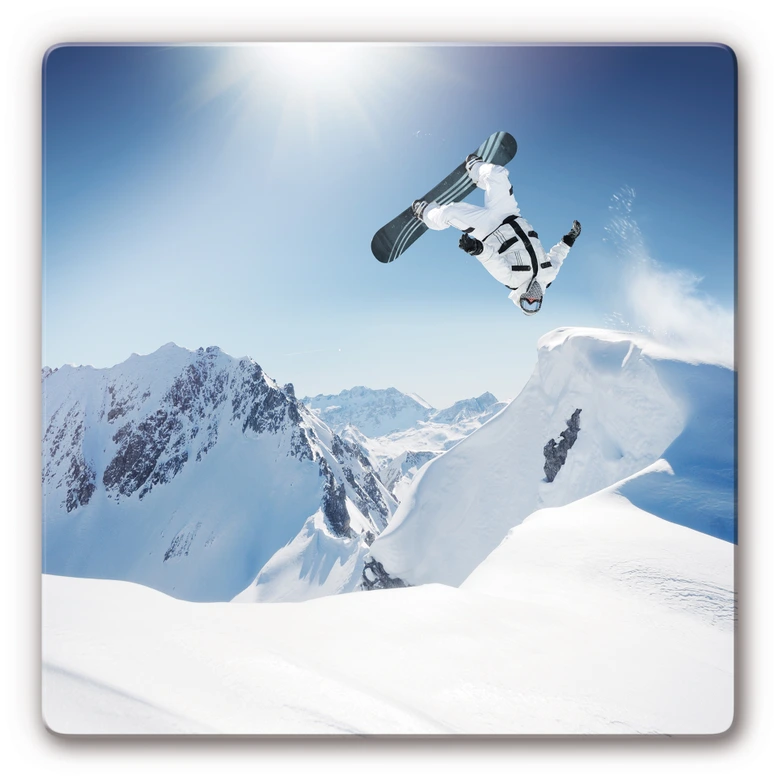 Glasbild Snowboarder - quadratisch 