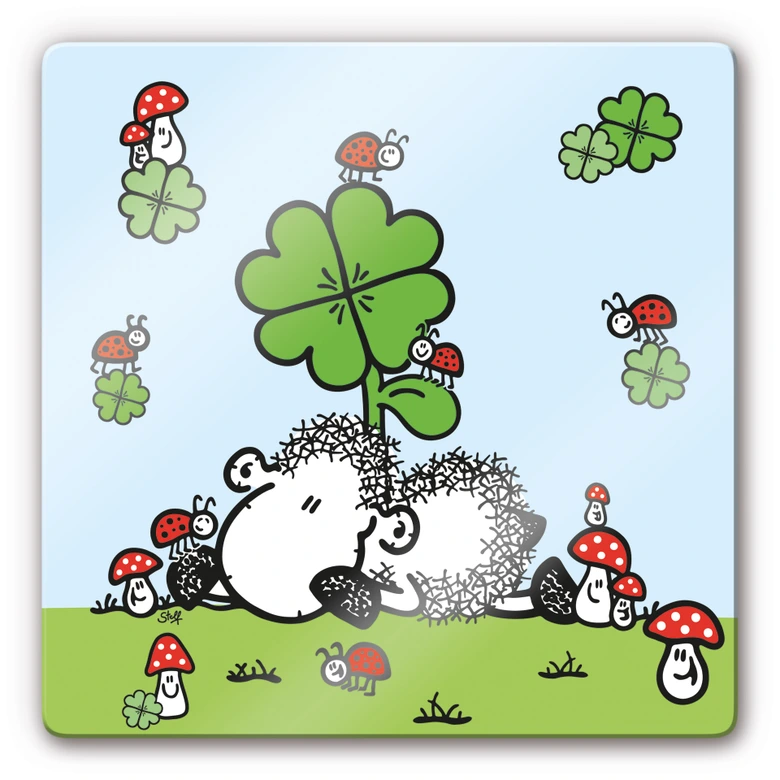 Sheepworld - Lucky Sheep Glass art 