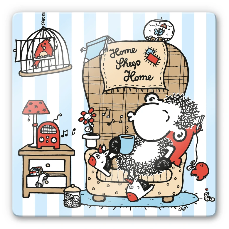 Glasbild sheepworld Home Sheep Home Music 