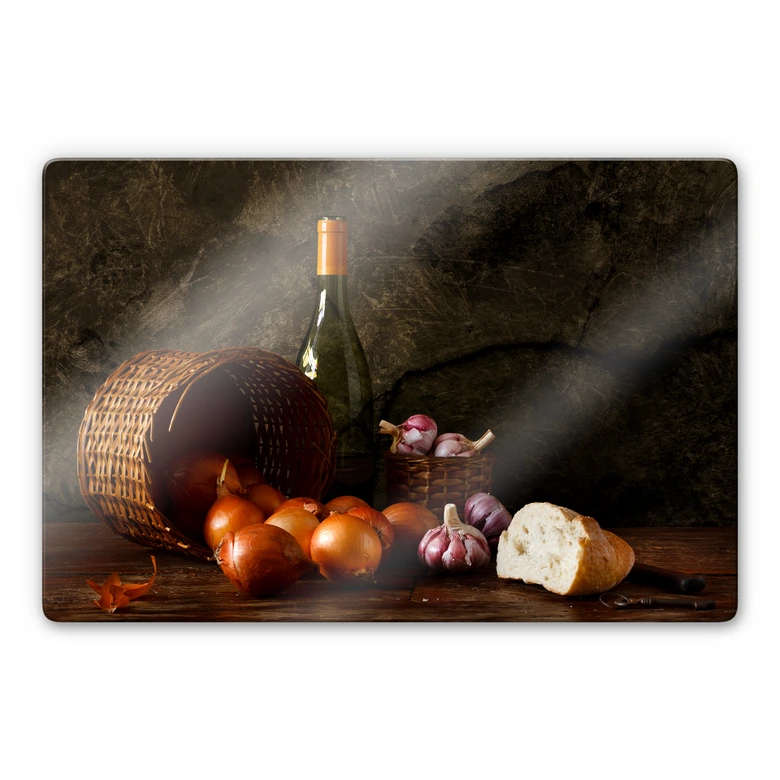 Glasbild Laercio - Zwiebelkörbchen 