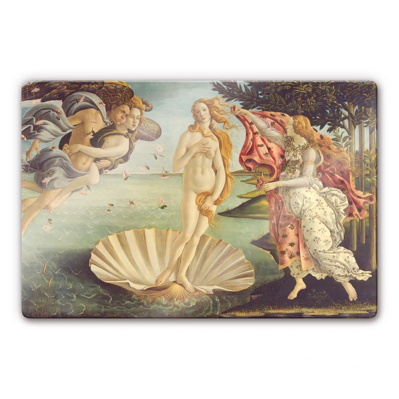 Glasbild Botticelli - Geburt der Venus 