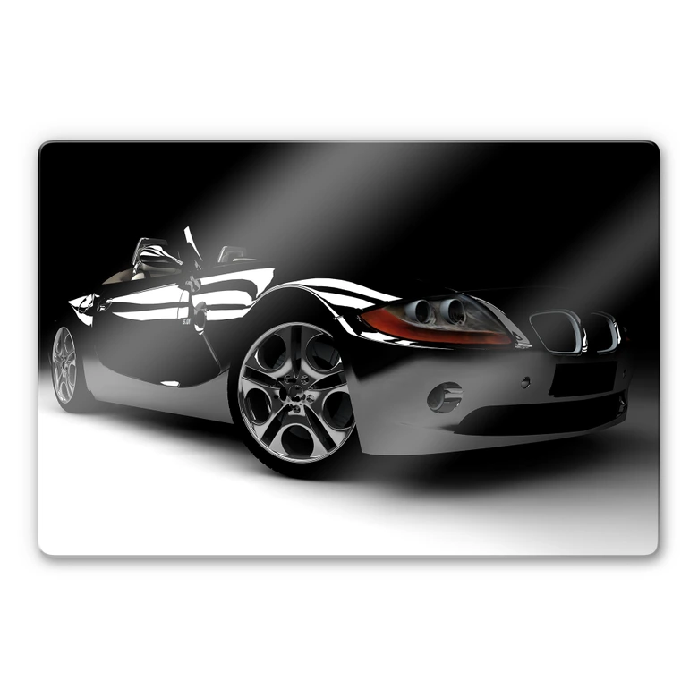 Glasbild Black Car 