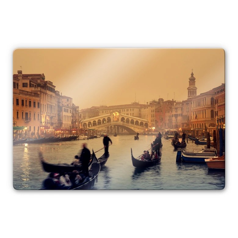 Glasbild Sunset in Venice 