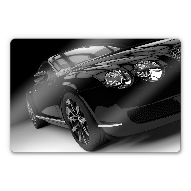 Glasbild Metallic Car Black 02 