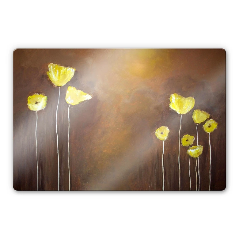 Glasbild Melz - Gelber Mohn 