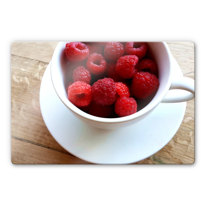 Glasbild Himbeer-Dessert 