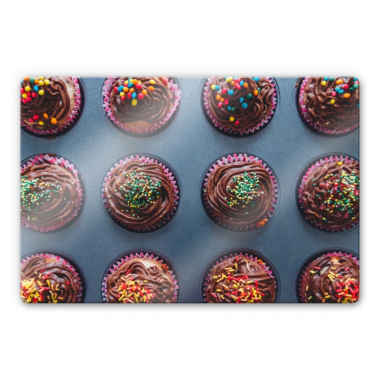 Glasbild Birthday Muffins 
