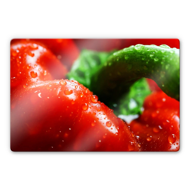 Glasbild Fresh Paprika 
