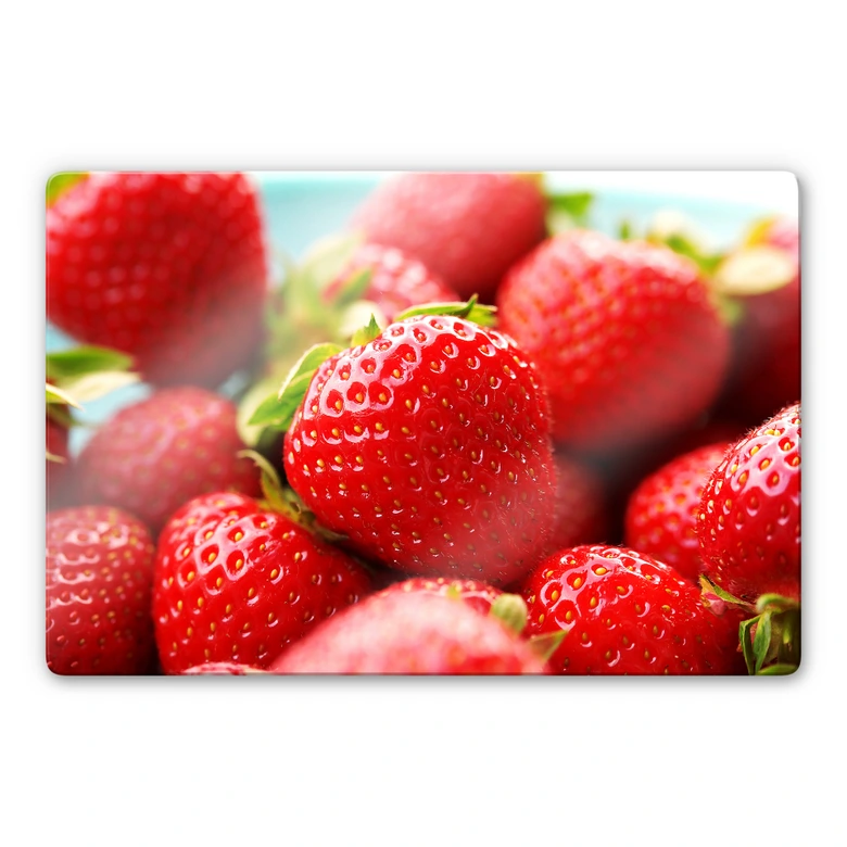 Glasbild Erdbeeren aus dem Garten 