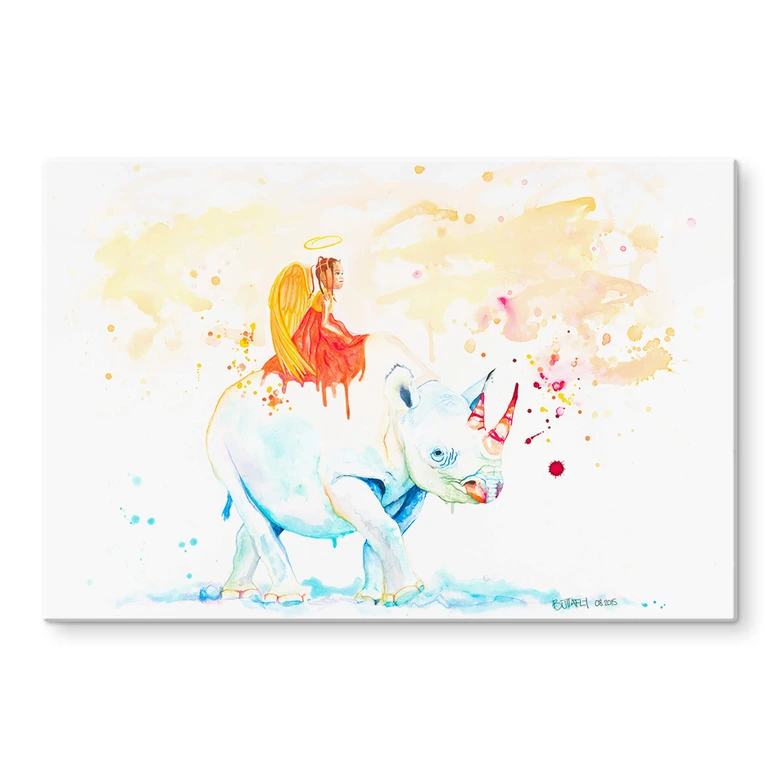 Glasbild Buttafly - Black Rhino 