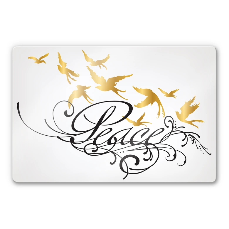 Glasschilderijen LA Ink Peace met Duiven 