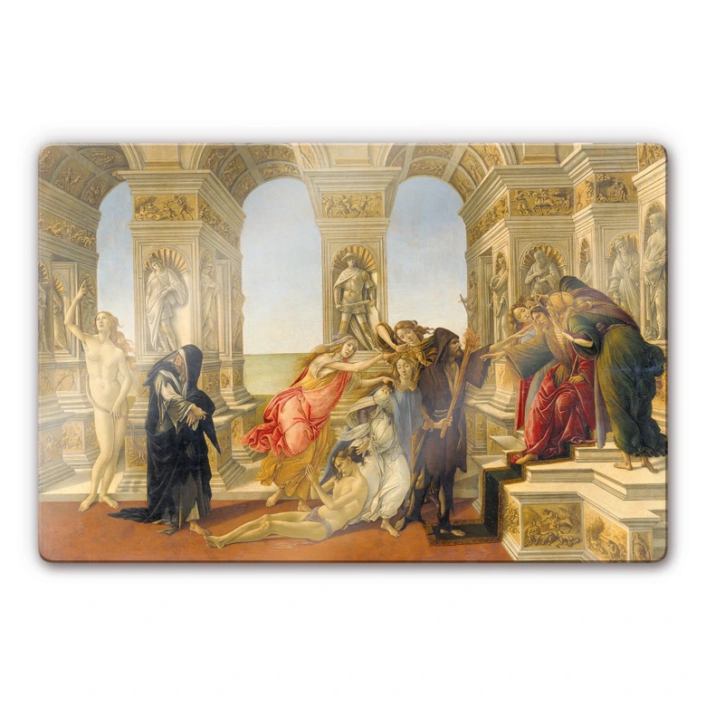 Glasschilderijen Botticelli - Laster van Apelles 