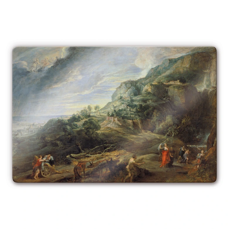 Glasbild Rubens - Odysseus auf der Insel Feaci 