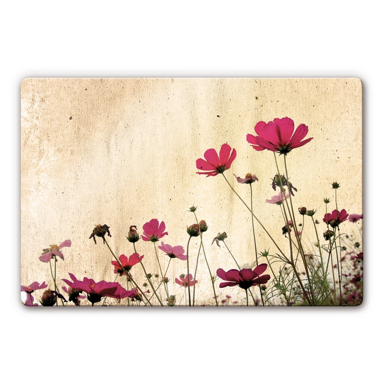 Glasbild Blumenwiese 