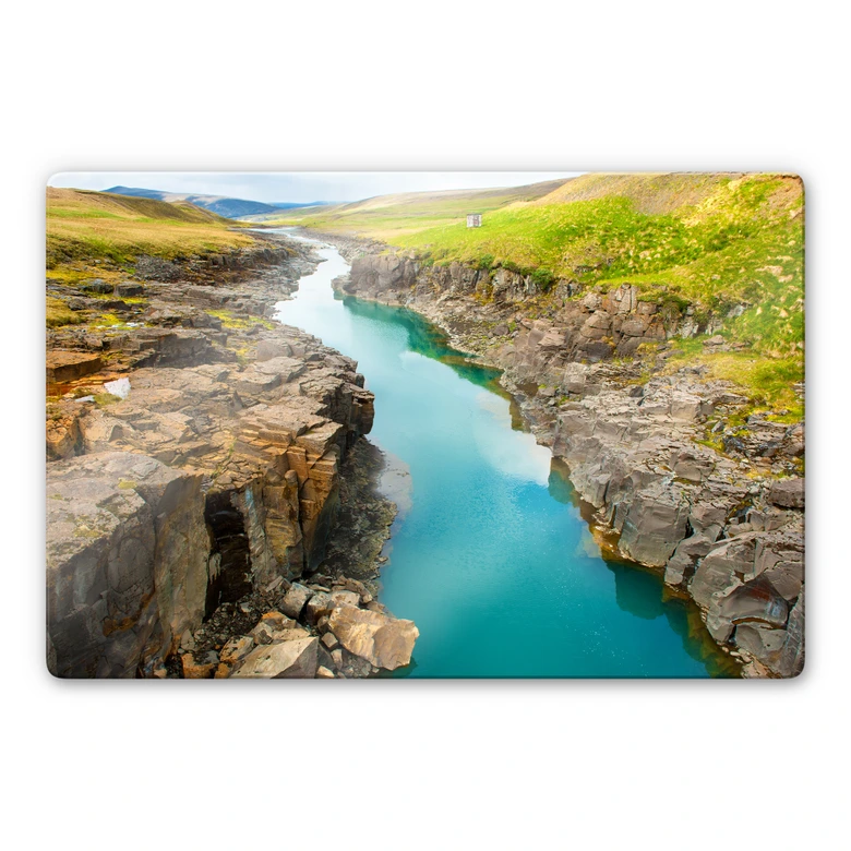 Glasbild Bergschlucht 