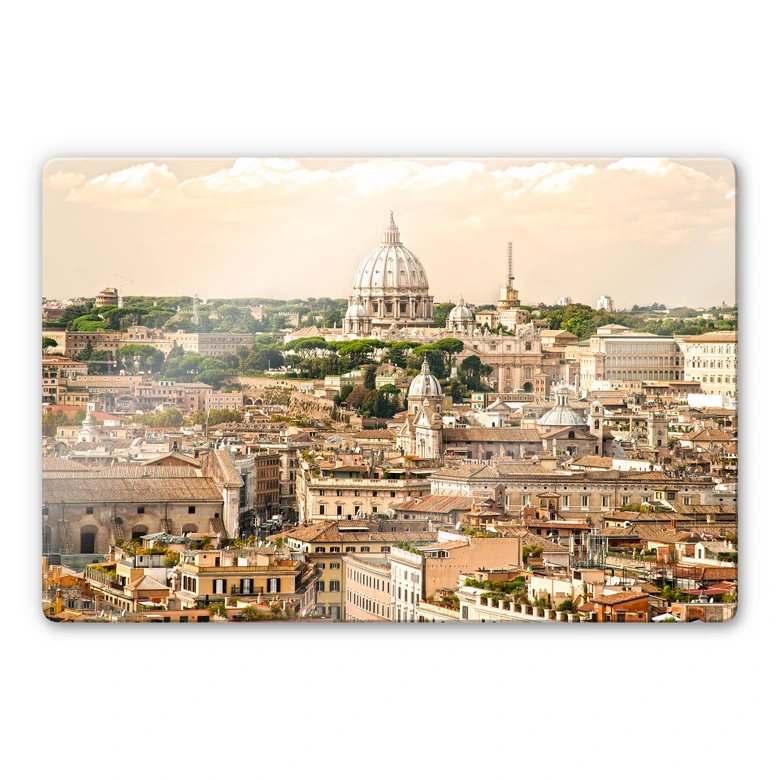 Glasbild Rom Panorama 