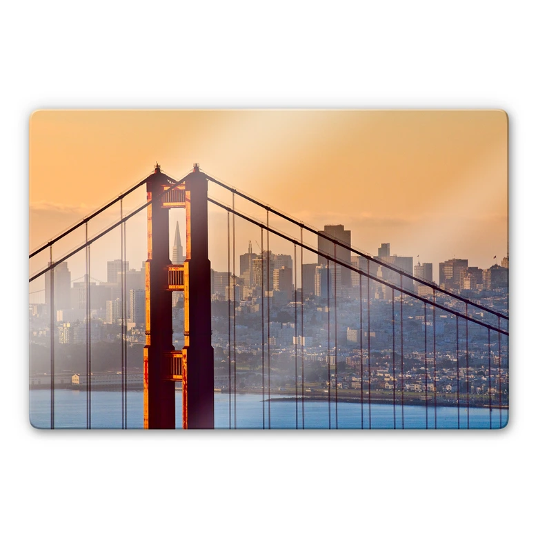 Glasbild Sundown over San Francisco 