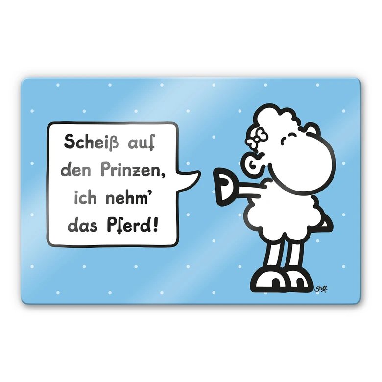 Glasbild sheepworld Worthelden Prinz 