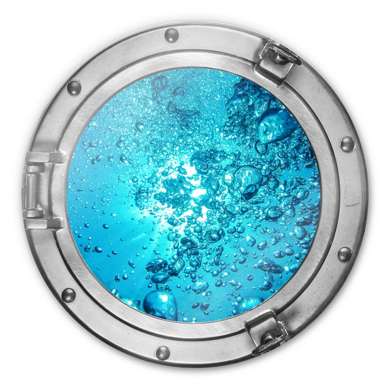 Glasbild rund 3D-Optik Bullauge - Sound of a Ocean 