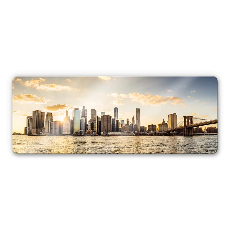 Glasbild Sundown in Manhattan 