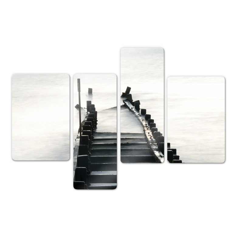 Glasschilderijen Way to nowhere 01 (4-delig) 
