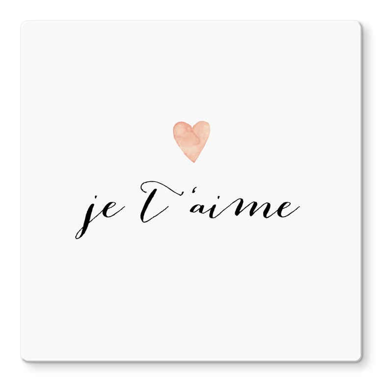 Glasbild Confetti & Cream - Je t'aime 