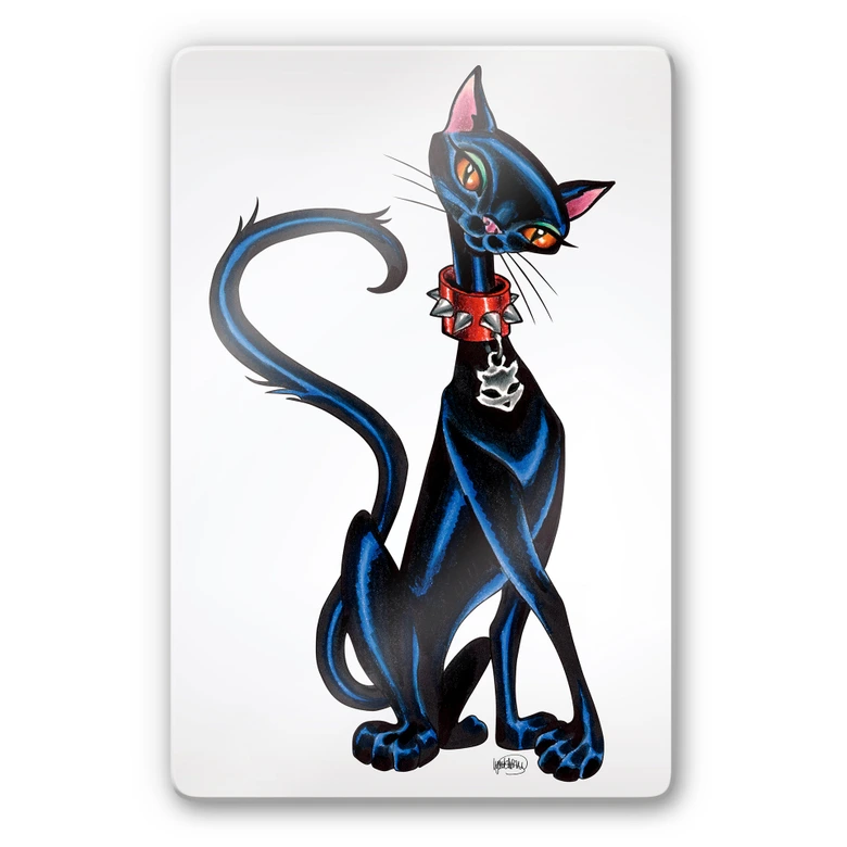 LA Ink Siamese cat Glass art 