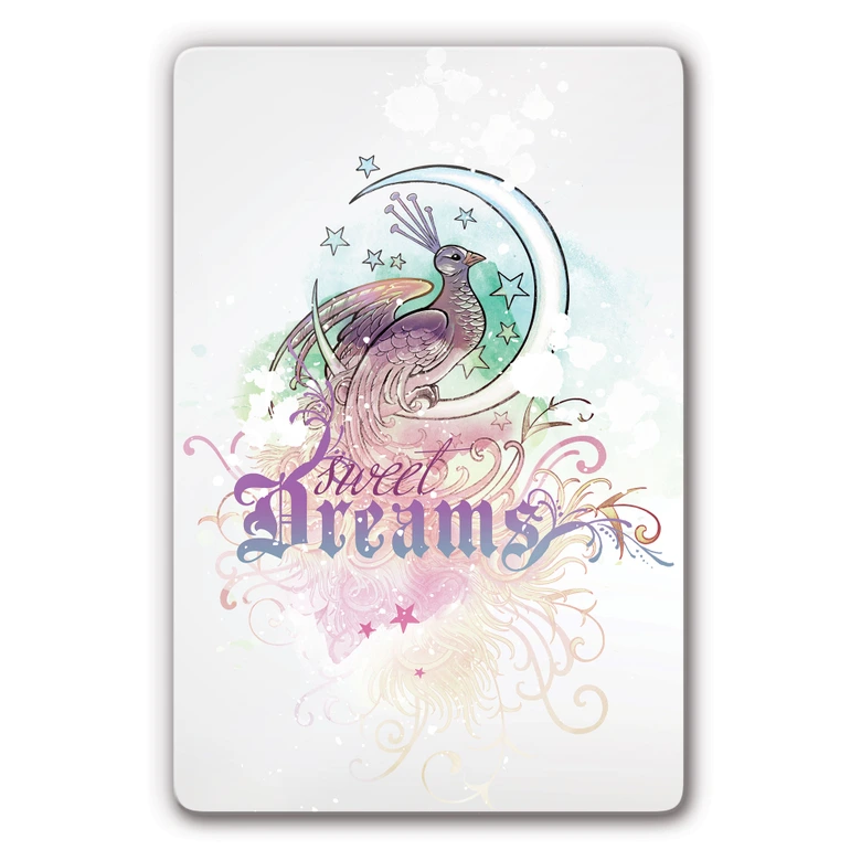 LA Ink Peacock sweet dreams Glass art 