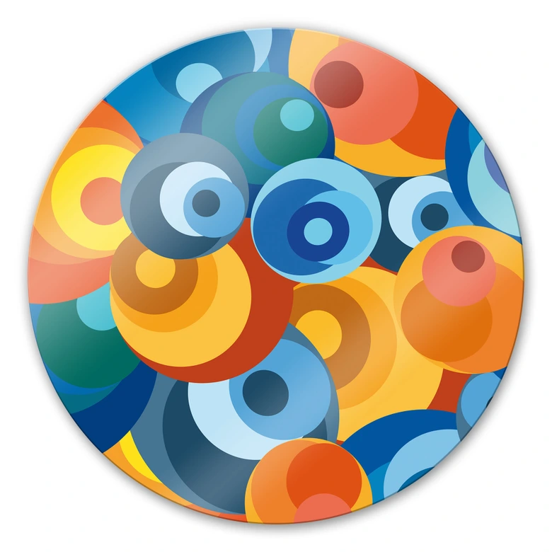 Glasbild Retrokreise - rund 