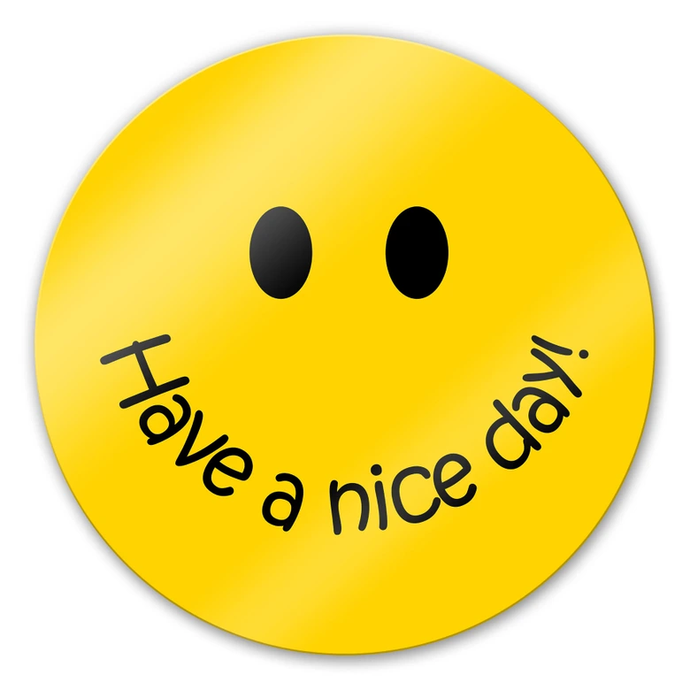 Glasbild Smiley - rund 