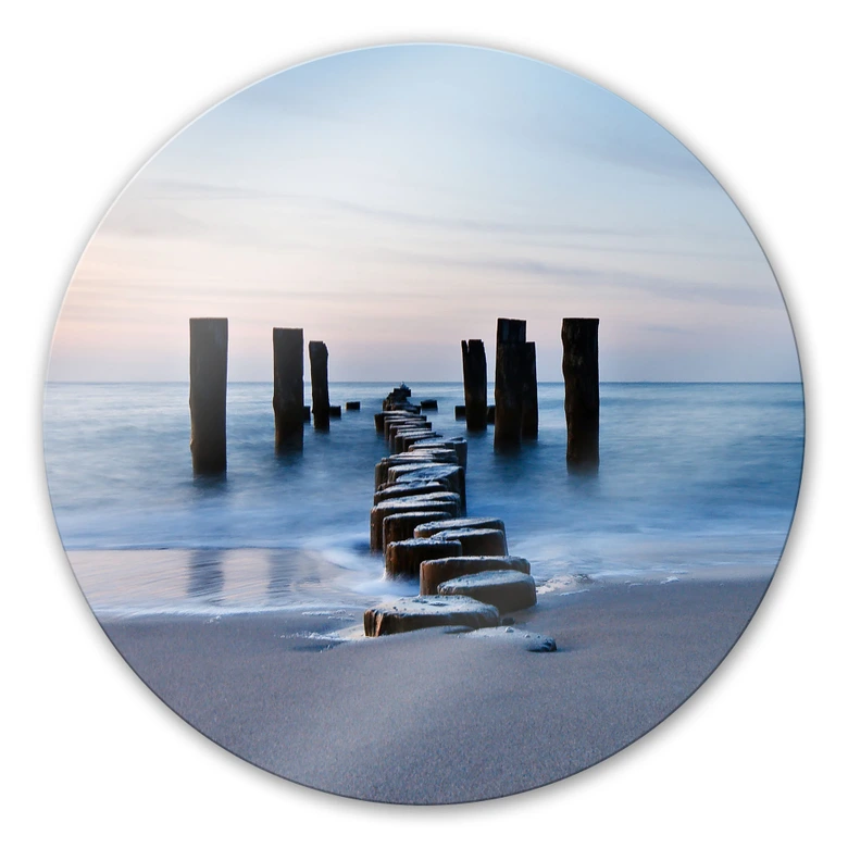 Glasbild Shore in the Evening - rund 