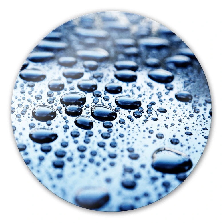 Glasbild Waterdrops - rund 