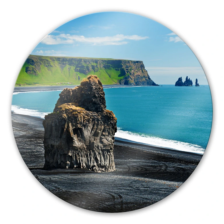Glasbild Cape Dyrholaey - rund 