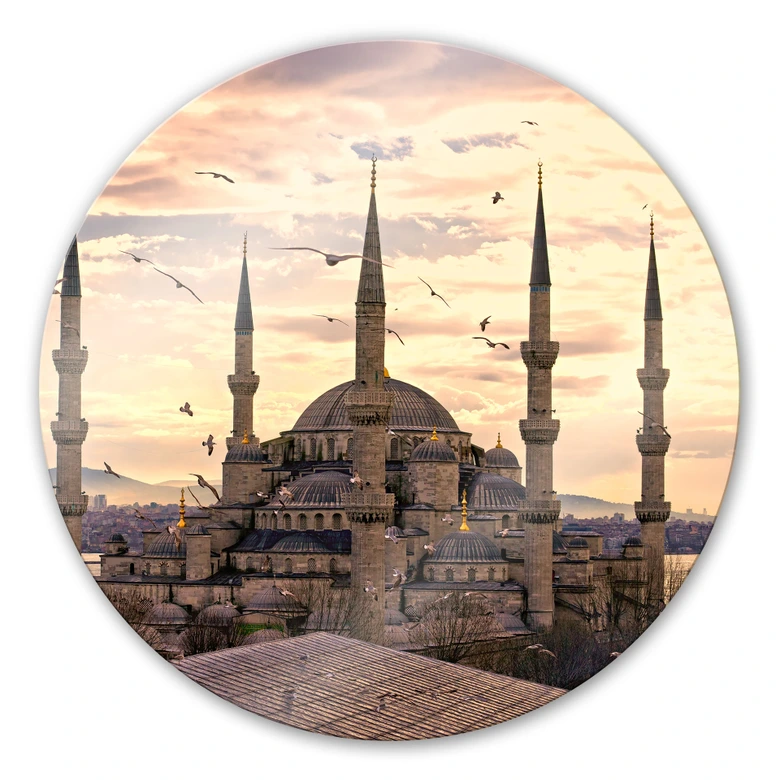 Glasbild Blaue Moschee - rund 