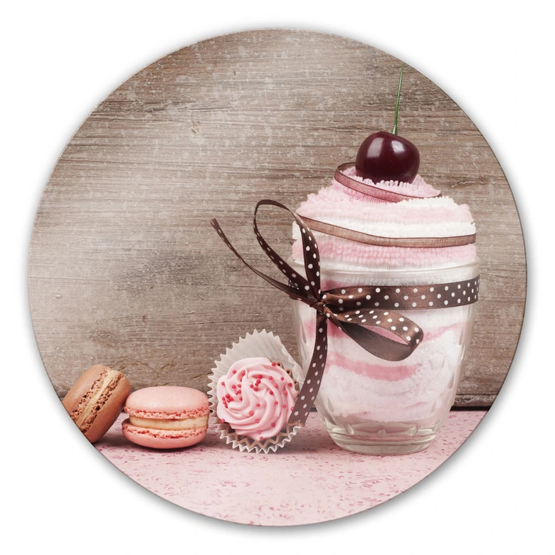 Glasbild Sweet Dessert - rund 