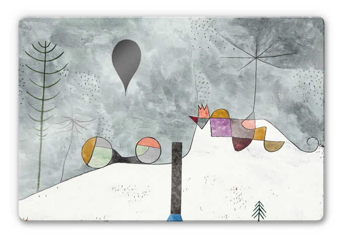 Glasbild Klee - Winterbild 