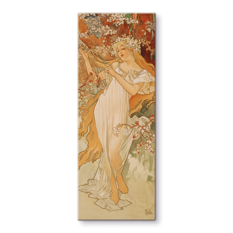 Tableau en verre Mucha Les quatre saisons Printemps wall