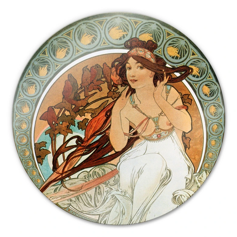 Mucha - Four arts: The music Glass art - round 