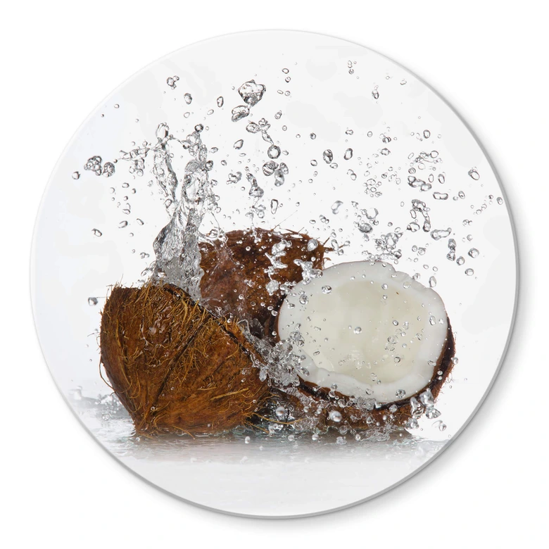 Tableau en verre - Caribbean Coconut - rond 
