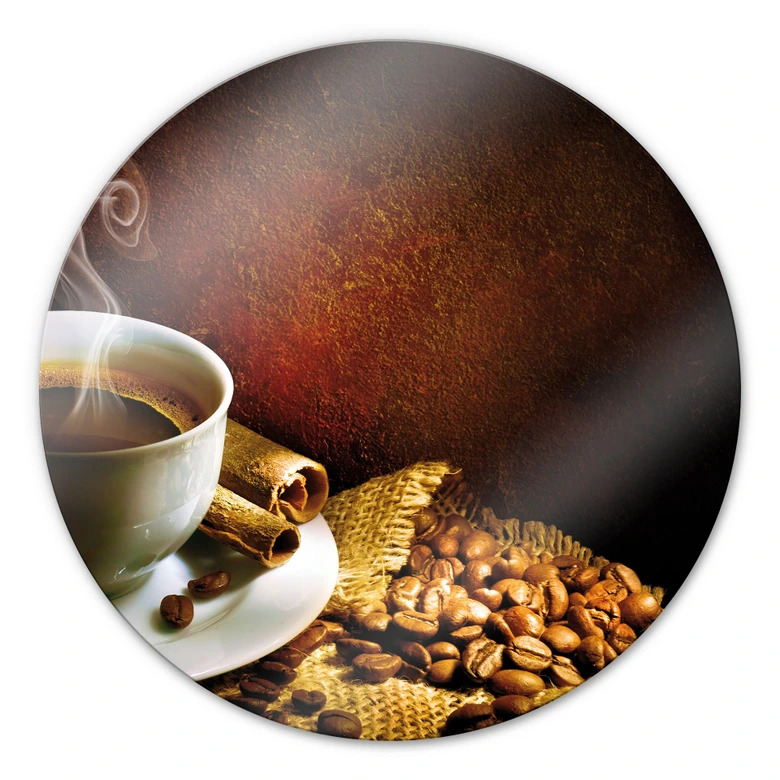 Glasbild Coffee 1 - rund 