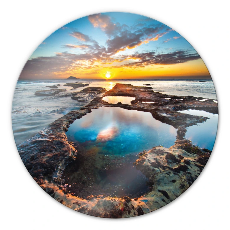 Glasbild Maori Bay - rund 