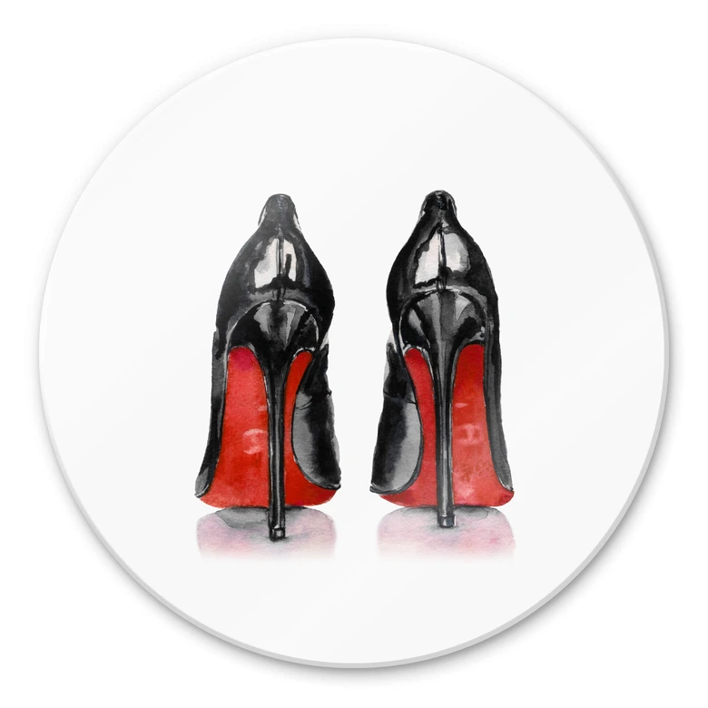 Glasbild High Heels - Rund 