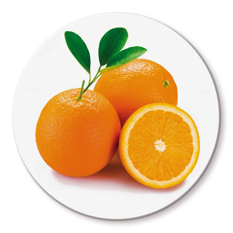 Glasbild Orange - rund 