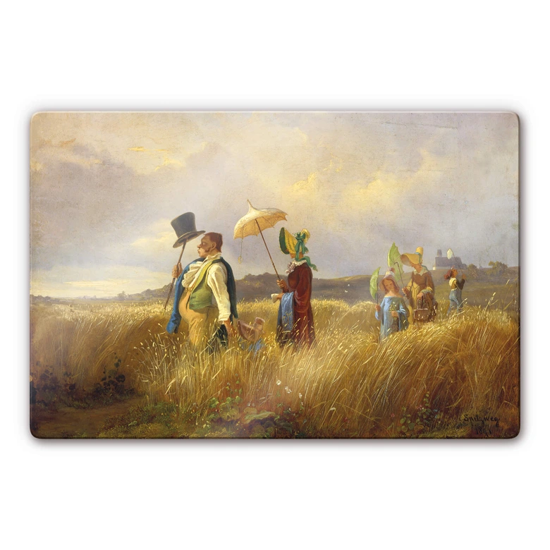 Tableau en verre - Spitzweg - La promenade du dimanche 