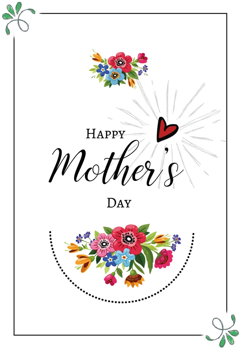 Carte cadeau Fête des mères - Fleurs en couleur 