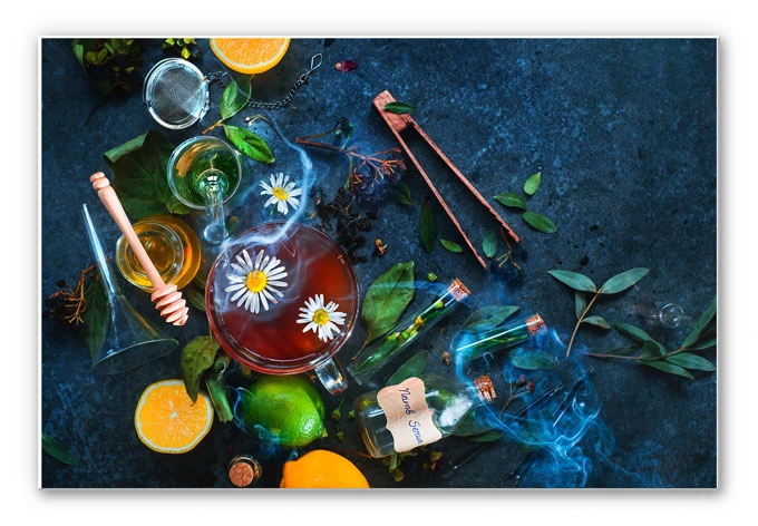 Wandbild Belenko - Chamomile and Tea 