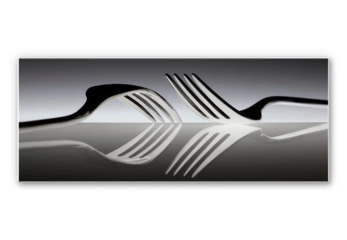 Zelfklevende Poster De Kogel - Silverware Reflection - panorama 