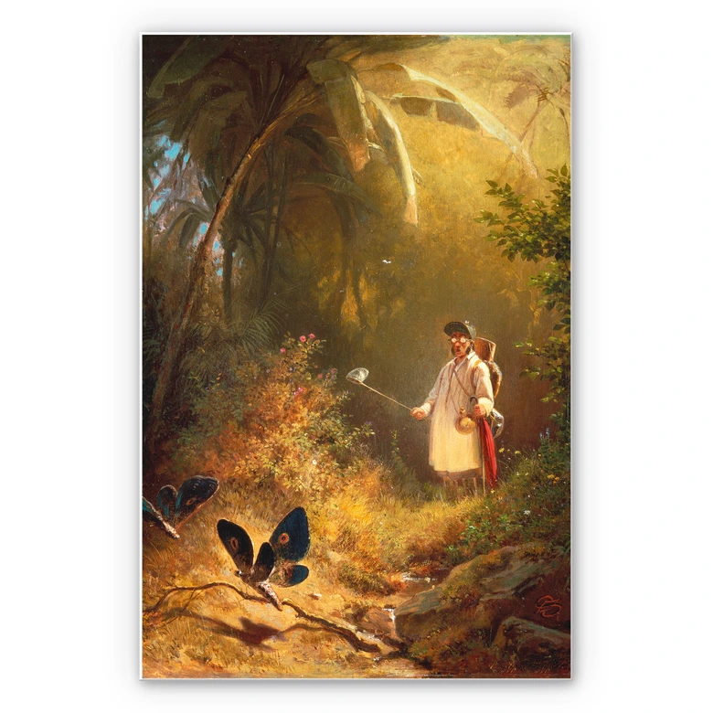 Wandbild Spitzweg - Der Schmetterlingsfänger 
